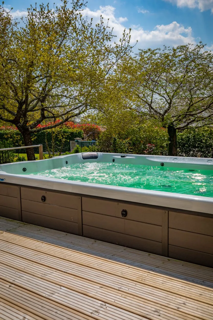Installation spa de nage Pluneret Morbihan David Paysage