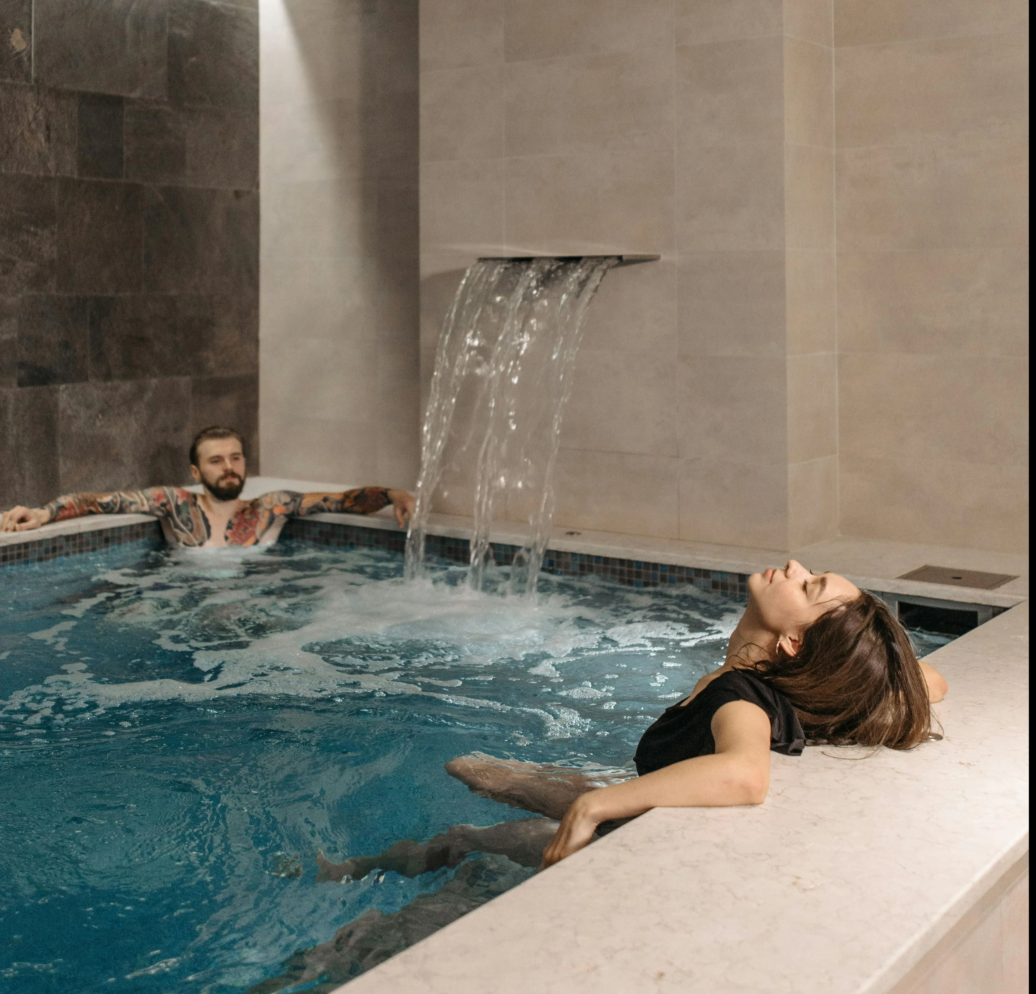 Piscine intérieure hiver - david paysage