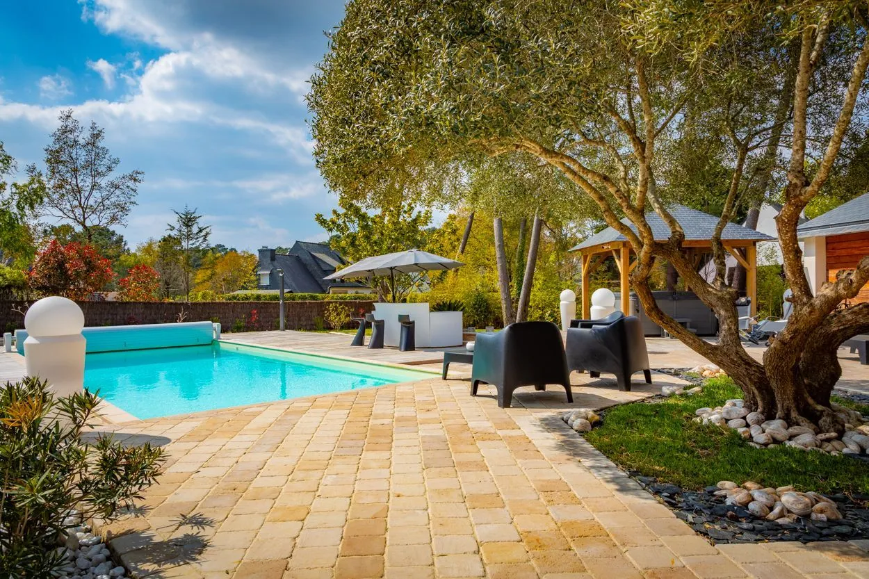 Piscine david paysage Ploemel Morbihan